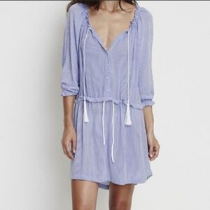 Faithfull the Brand Blue Striped Dress